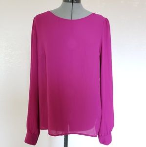 Fuchsia woven blouse